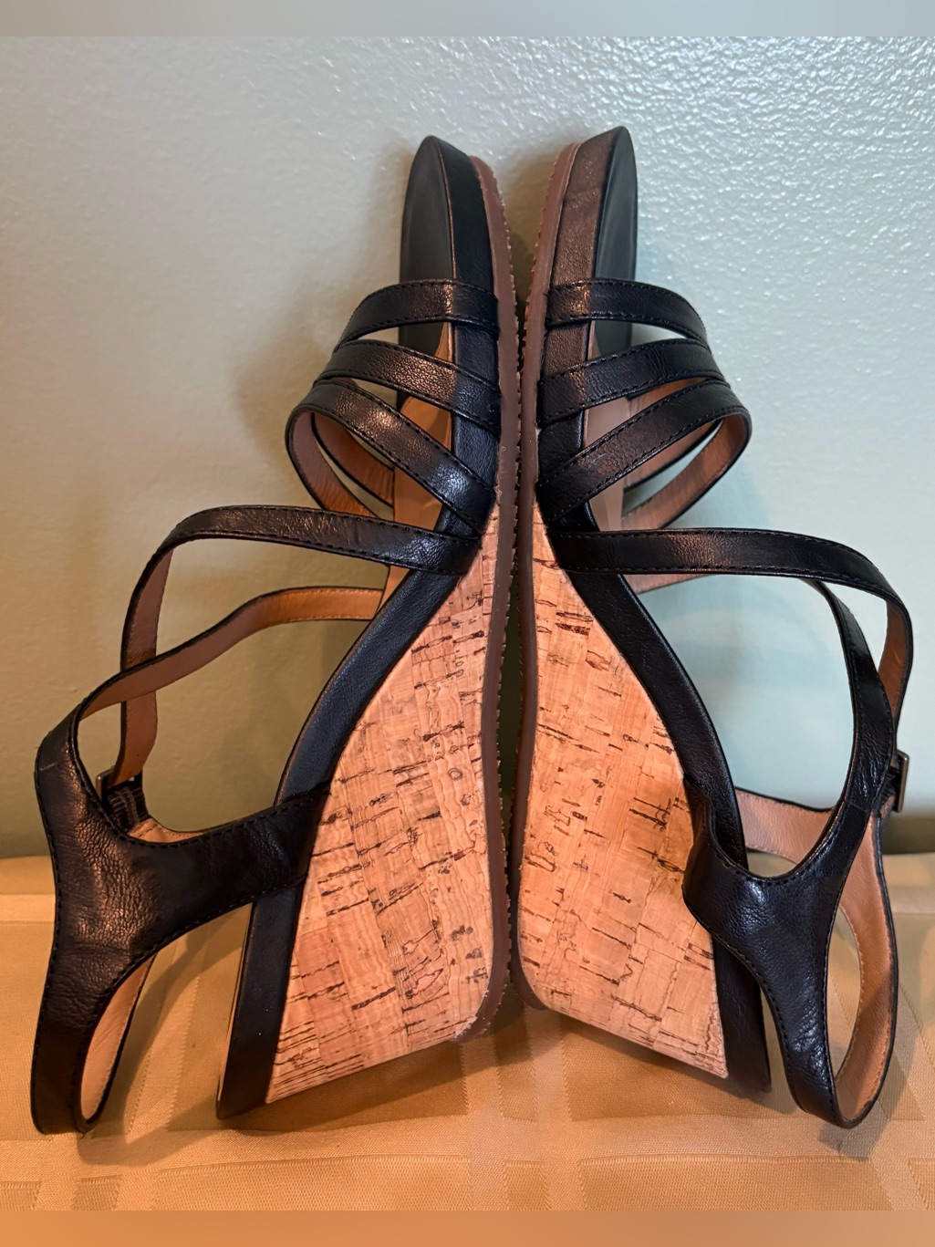 Abeo B.I.O.System Loretta Wedge Sandals In Black Cork, Women’s Size 10 — image 3 of 6